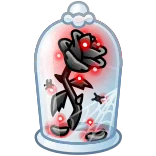 🤩 rosa, cúpula de cristal, oscuro, malvado, gótico, tenebroso, Halloween, flor whatsapp sticker