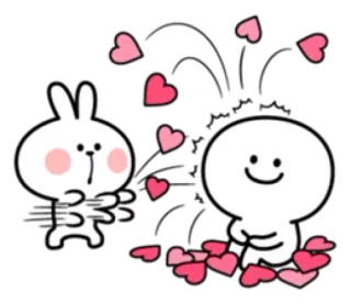 ❤️ dibujos animados, conejo, personaje, corazones, lindo, amor, animación, pegatina telegram sticker