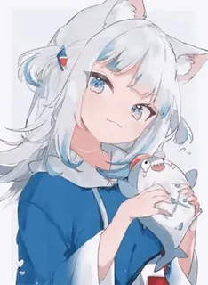 🦈 Gawr Gura Anime, VTuber, Gawr Gura, Requin, Hololive, Mignon, Kawaii telegram sticker