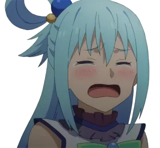 😭 Aqua Konosuba Anime, Konosuba, Menangis, Sedih, Gadis, Aqua telegram sticker