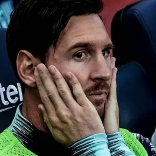 🎲 Lionel Messi ฟุตบอล, นักกีฬา, ฟุตบอล, เศร้า, ผู้เล่น, กีฬา telegram sticker