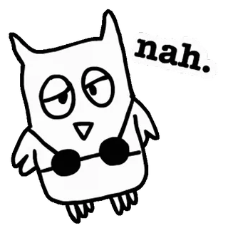 🦉 nah. hibou, soutien-gorge, drôle, dessin animé, oiseau telegram sticker