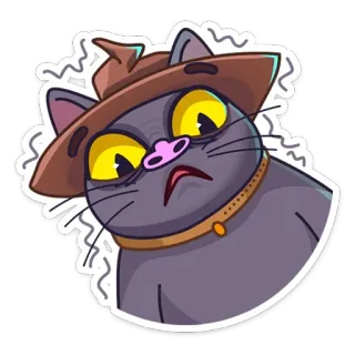 😬 gato, mago, chapéu, animal, desenho animado, engraçado, fofo whatsapp sticker