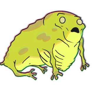 😱 Frosch, Cartoon, geschockt, lustig, Meme, Amphibie telegram sticker