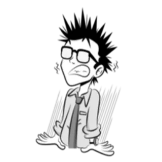 😶 мультфильм, персонаж, иллюстрация, человек, нервный, испуганный telegram sticker