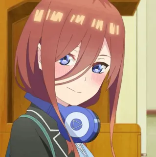 🐾 Miku Nakano The Quintessential Quintuplets Anime, Miku, Nakano, The Quintessential Quintuplets, Cuffie, Carino, Ragazza telegram sticker