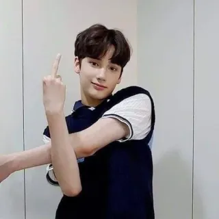 🪄 middle finger, gesture, teen, man, pose, kpop whatsapp sticker