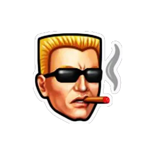 👊 Duke Nukem ビデオゲーム, キャラクター, 喫煙, サングラス, デューク・ニューケム telegram sticker