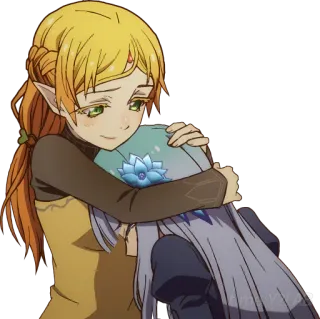 🫂 Anime, Elfe, Umarmung, Freundschaft, Cartoon telegram sticker