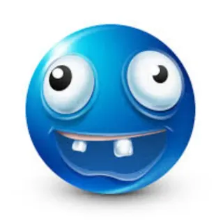 😃 Emoji, Smiley, Bleu, Drôle, Dessin animé telegram sticker
