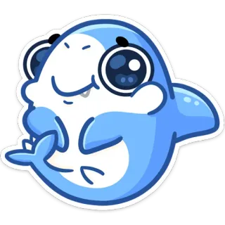 ☺️ tubarão, fofo, desenho animado, adesivo, baby shark, azul telegram sticker