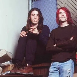 😁 Kurt Cobain músicos, rock, banda, anos 90, grunge, nirvana, kurt cobain, dave grohl telegram sticker