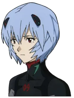 😒 Rei Ayanami Neon Genesis Evangelion рэй аянами, евангeлион, аниме, манга, персонаж, девушка, голубые волосы whatsapp sticker