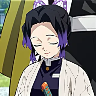 😌 Shinobu Kocho Demon Slayer 애니메이션, 만화, 귀멸의 칼날, 코쵸우 시노부, 나비, 칼 telegram sticker