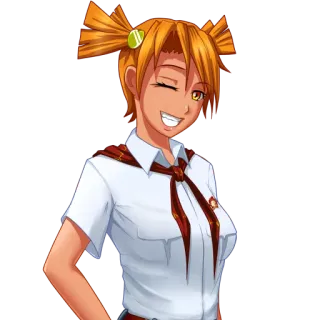 😉 Anime, Chica, Personaje, Sonrisa, Lindo, Uniforme escolar telegram sticker