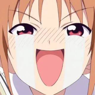 👩 Anime, Menina, Feliz, Chorando, Fofo, Desenho animado telegram sticker