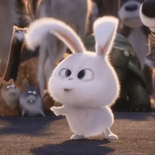 🐰 Snowball The Secret Life of Pets Hase, Häschen, weiß, süß, Cartoon, Animation telegram sticker
