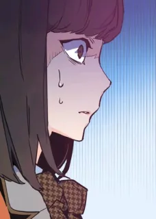 ✨ mujer, anime, manga, expresión, serio, preocupado telegram sticker