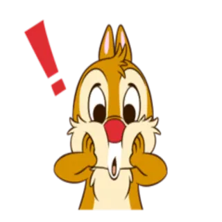 ❗ Chip chipmunk, cartoon, disney, exclamation mark, shocked, surprise telegram sticker