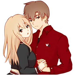 😳 Аниме, Пара, Любовь, Романтика, Мультфильм, Отношения telegram sticker