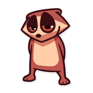 😏 Cartoon, Erdmännchen, Tier, süß, Aufkleber telegram sticker