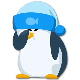 😣 penguin, sleepy, cute, cartoon, animal, bird telegram sticker