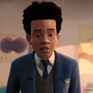 😒 Miles Morales Spider-Man: Into the Spider-Verse Miles Morales, Spider-Man, Spider-Verse, Kartun, Karakter, Film, Animasi telegram sticker