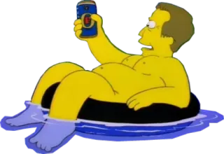 🍻 Mayor Quimby The Simpsons мэр, Квимби, бассейн, Симпсоны, пиво, мультфильм telegram sticker