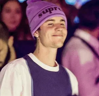 ☺️ Justin Bieber supreme 歌手, 有名人, ポートレート, ビーニー, ファッション telegram sticker