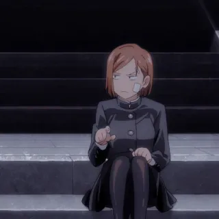 🔨 Nobara Kugisaki Jujutsu Kaisen Anime, Jujutsu Kaisen, Nobara Kugisaki, Karakter, Seragam sekolah telegram sticker