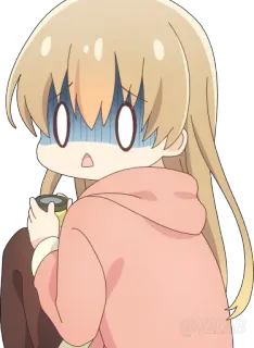 😨 anime, zszokowany, kreskówka, dziewczyna, zmartwiona, słodki whatsapp sticker