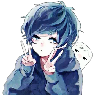 🦋 Anime, Anak laki-laki, Tanda perdamaian, Lucu, Kartun, Karakter telegram sticker