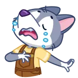 😵 menangis, sedih, kartun, serigala, imut, stiker telegram sticker