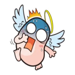 😱 emoji, angel, cartoon, sticker, expression, kawaii telegram sticker