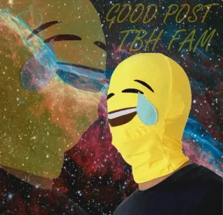 😂 GOOD POST TBH FAM emoji, meme, internet slang telegram sticker
