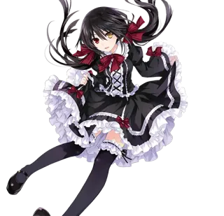 😏 Kurumi Tokisaki Date A Live Anime, Garota, Vestido preto, Gótico, Lolita telegram sticker