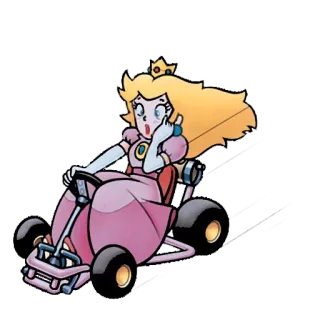😱 Princess Peach Mario Kart principessa, peach, kart, corsa, nintendo telegram sticker
