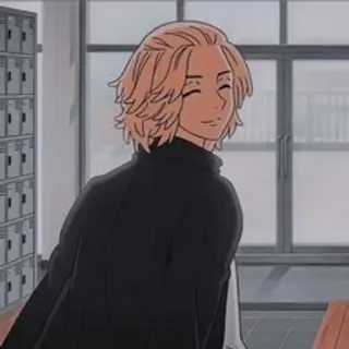 ⬛️ Manjiro Sano Tokyo Revengers Аниме, Персонаж, Блондин, Манга, Мандзиро Сано, Токийские Мстители whatsapp sticker