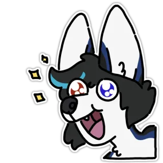 ✨ furry, dog, happy, cute, animal, cartoon whatsapp sticker