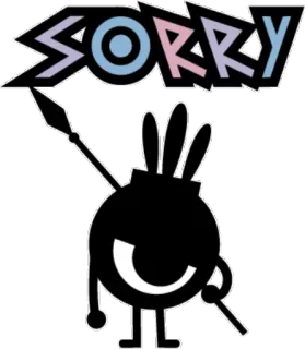😞 SORRY spear, apology, black, monster, cartoon, sorry telegram sticker