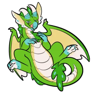 ❤ 龙, 贴纸, 幻想, 爬行动物, 可爱, 绿色, 动物 telegram sticker