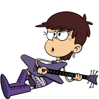 🎸 Luna Loud The Loud House dessin animé, guitare, musique, rock, Nickelodeon telegram sticker