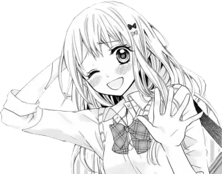✋ anime, manga, girl, school uniform, cute whatsapp sticker