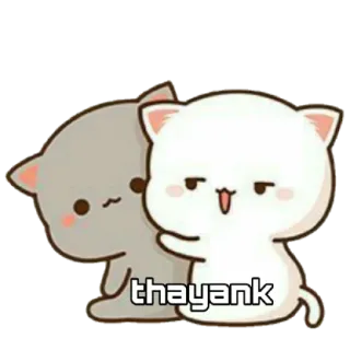 🐼 thayank кот, милый, спасибо, животное, каваи telegram sticker