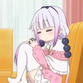 🍚 Kanna Kamui Miss Kobayashi's Dragon Maid Anime, Dragão, Loli, Kawaii, Fofo, Chibi whatsapp sticker