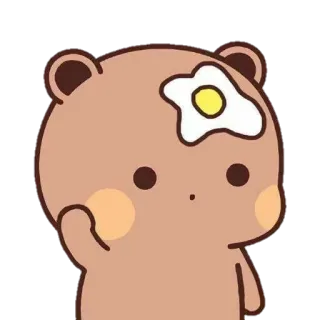 🐻 orso, uovo, cartone animato, carino, kawaii, adesivo telegram sticker