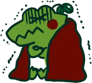 ❄️ Kartun, Buaya, Sedih, Lelah, Stiker, Binatang, Reptil telegram sticker