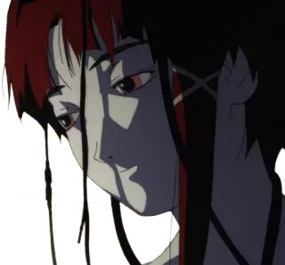 😣 Lain Iwakura Serial Experiments Lain Anime, Ragazza, Triste, Cyberpunk, Manga telegram sticker