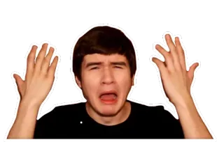 😵 человек, испуганный, в шоке, страх, руки вверх, эмоциональный whatsapp sticker