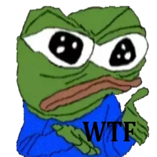 😐 Pepe the Frog WTF カエル, ペペ, wtf, ミーム, インターネット telegram sticker